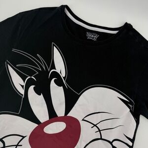 Looney Tunes Sylvester the Cat Graphic T Shirt Black Size P OSFA